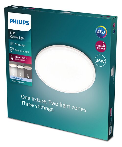 Philips 8719514432109 Ozziet stropní svítidlo LED 36W/4100lm 4000K bílá SceneSwitch