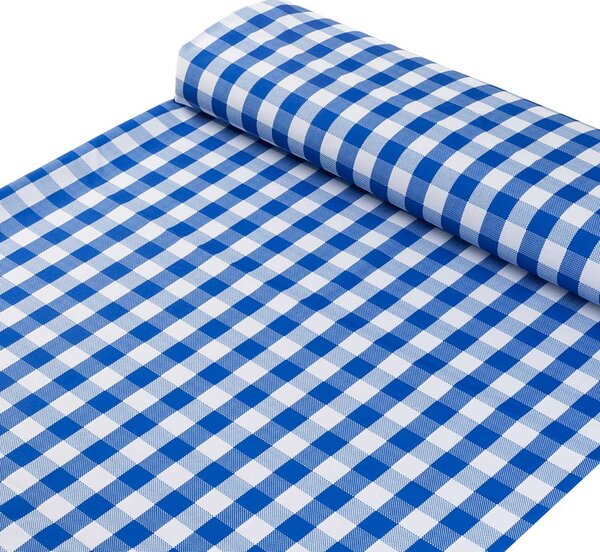 Biante Teflonový běhoun na stůl TF-070 Modro-bílá kostka 20x120 cm
