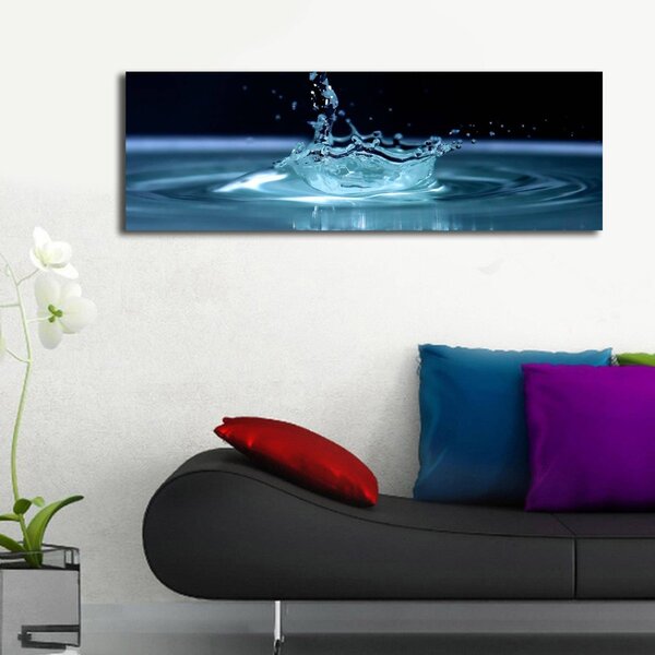 Wallity Obraz s LED osvětlením KAPKA VODY 41 30 x 90 cm