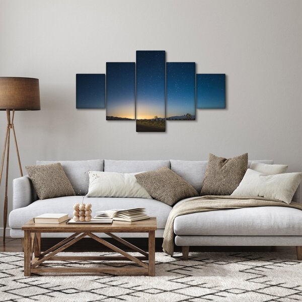 Obraz - Noční nebe nad cestou (125x70 cm)