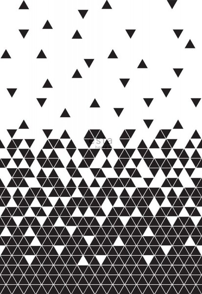Vliesová fototapeta na zeď trojúhelníky 158906, 1,86 x 2,79 m, Black & White, Scandi cool, Esta