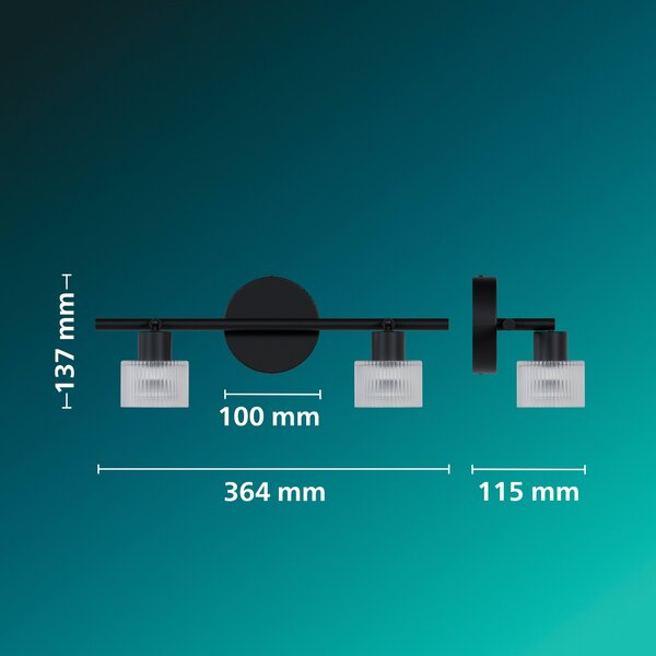 Horen LED bodové svítidlo 2×5W, AC 220–240, černá