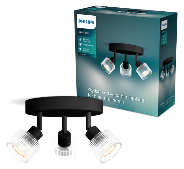 Horen LED bodové svítidlo 3×5W, na desce, AC 220–240, černá