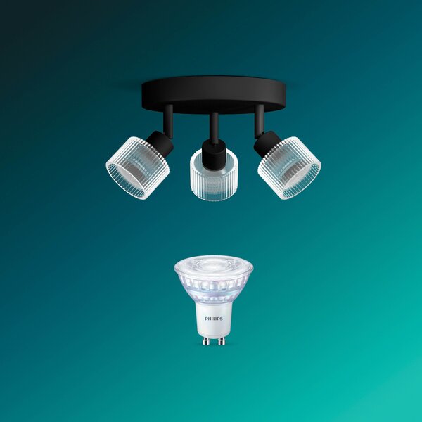 Horen LED bodové svítidlo 3×5W, na desce, AC 220–240, černá