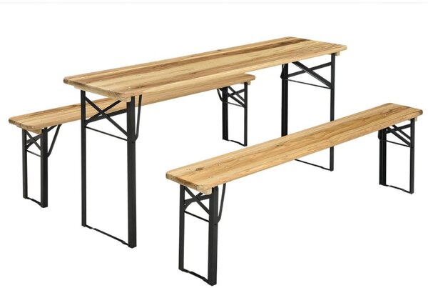 Dřevěný pivní set BestBerg BBBS-28 / 177 x 46 x 75 cm