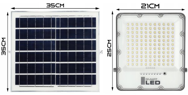 LED Stmívatelný solární reflektor LED/150W/3,2V 5000K 15000 mAh IP65 černá + DO
