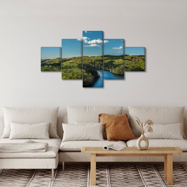 Obraz - Jezero v lesích (125x70 cm)