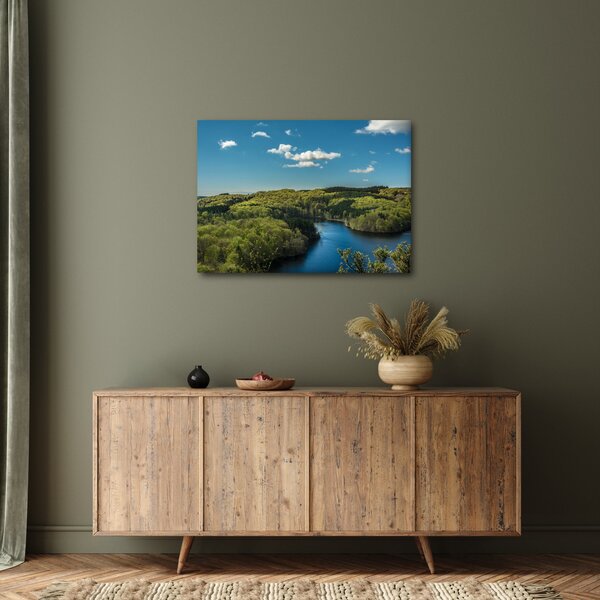Obraz - Jezero v lesích (70x50 cm)