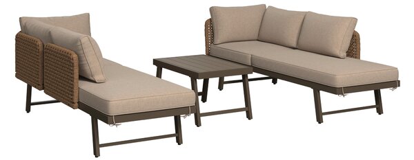 TERASOVÁ SEDACÍ SOUPRAVA kov, plast, textil Beldano - Online Only zahradní nábytek, Online Only