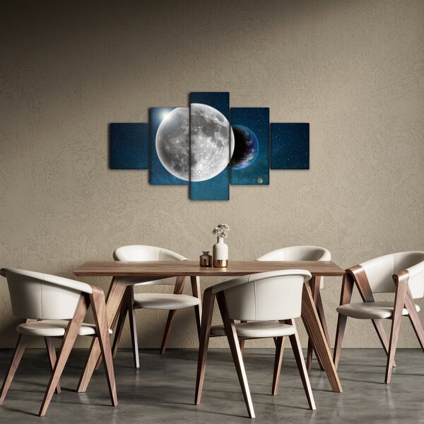 Obraz - Země v zákrytu Měsíce (125x70 cm)