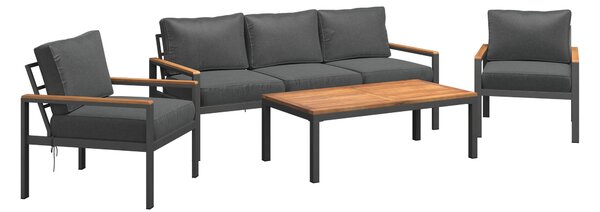 TERASOVÁ SEDACÍ SOUPRAVA dřevo, kov, textil Ambia Garden - Online Only zahradní nábytek, Online Only