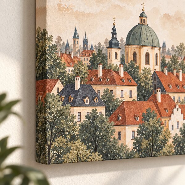 Obraz na plátně - Klid staré Prahy FeelHappy.cz Rozměr obrazu (Šířka x Výška): 180 x 60 cm