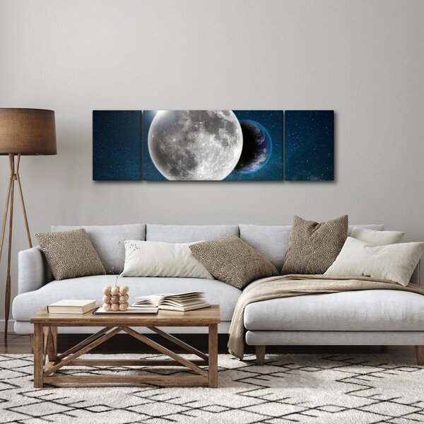 Obraz - Země v zákrytu Měsíce (170x50 cm)