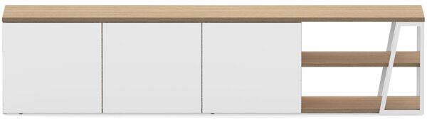Bílý dubový TV stolek TEMAHOME Albi 190 x 34 cm