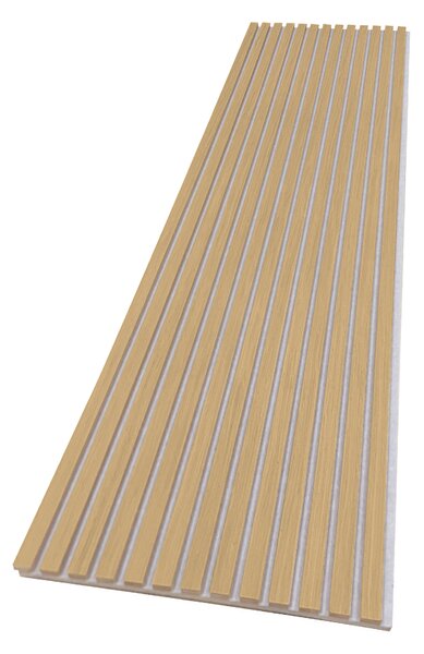 Akustický panel s dřevěnou dýhou - dekor dub hnědý | Šedý podklad | 260 x 60,5 cm | AK007_LONG | .cz