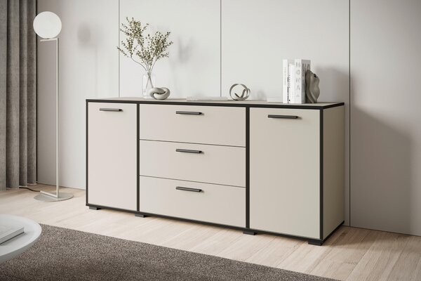 ŠIROKÁ KOMODA, barvy grafitu, kašmírová, 150/68/40 cm P & B - Online Only komody, Online Only