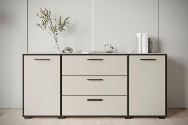 ŠIROKÁ KOMODA, barvy grafitu, kašmírová, 150/68/40 cm P & B - Online Only komody, Online Only