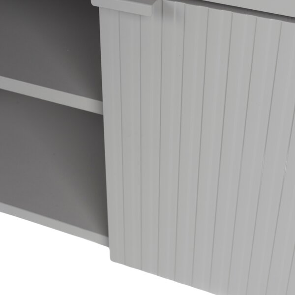 White Label Šedý TV stolek WLL CAYO 155 x 40 cm