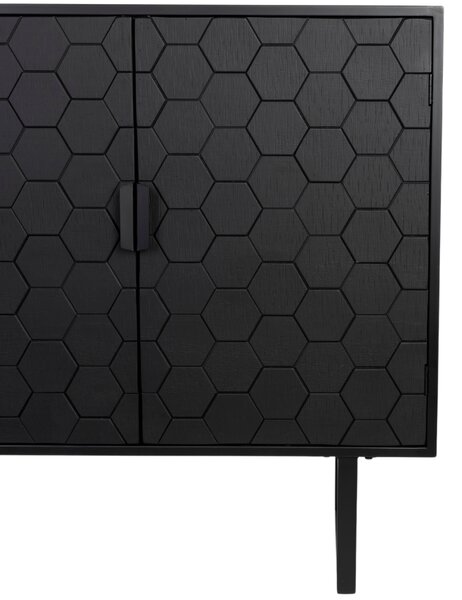 White Label Černá dřevěná komoda WLL LINC 135 x 36 cm
