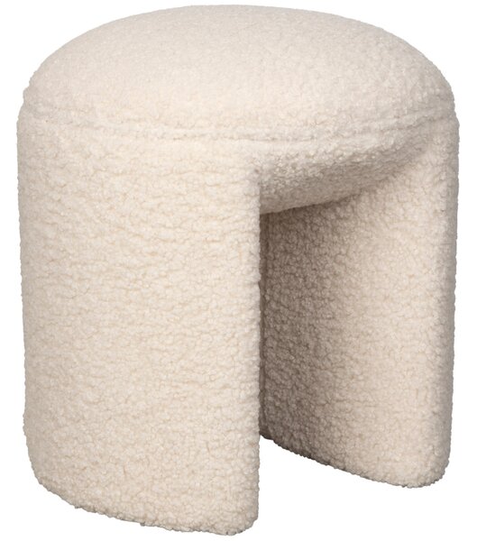 White Label Bílá bouclé stolička WLL NOXX 46 cm