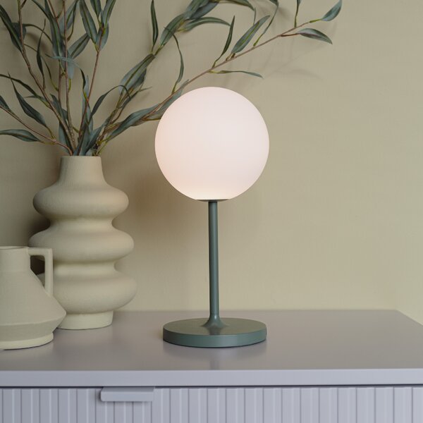 White Label Zelená kovová stolní lampa WLL HUB