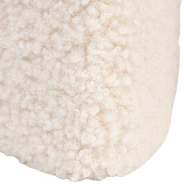 White Label Bílá bouclé stolička WLL NOXX 46 cm