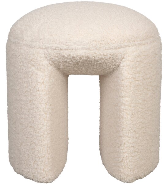 White Label Bílá bouclé stolička WLL NOXX 46 cm