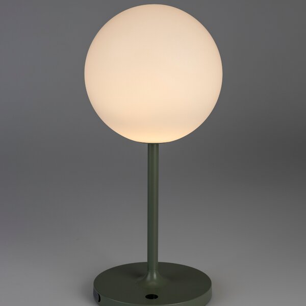 White Label Zelená kovová stolní lampa WLL HUB
