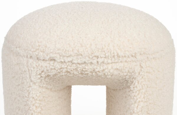 White Label Bílá bouclé stolička WLL NOXX 46 cm