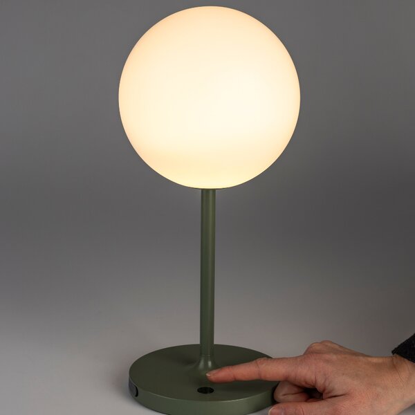 White Label Zelená kovová stolní lampa WLL HUB