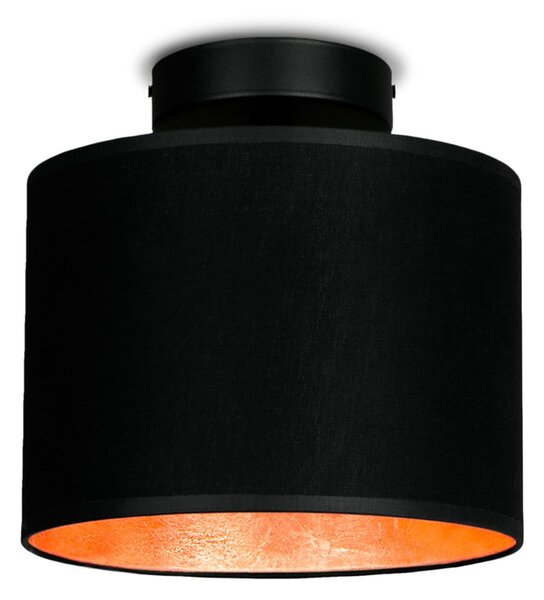 Černé stropní svítidlo s detailem v měděné barvě Sotto Luce Mika XS CP, ⌀ 20 cm