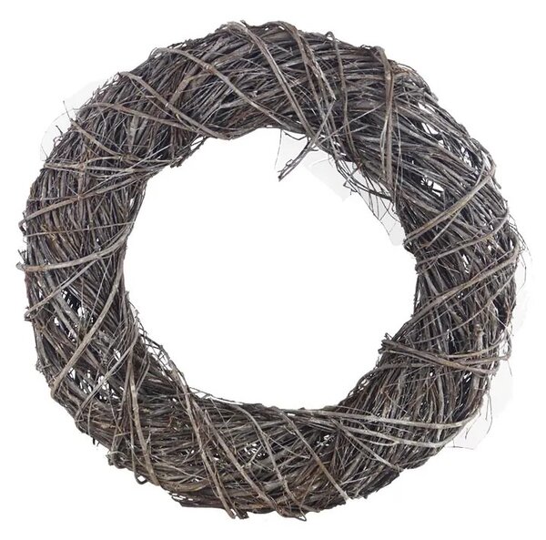 MOREX Proutěný věnec P2184/3 – šedý přírodní věnec na dveře (40×9×40 cm)