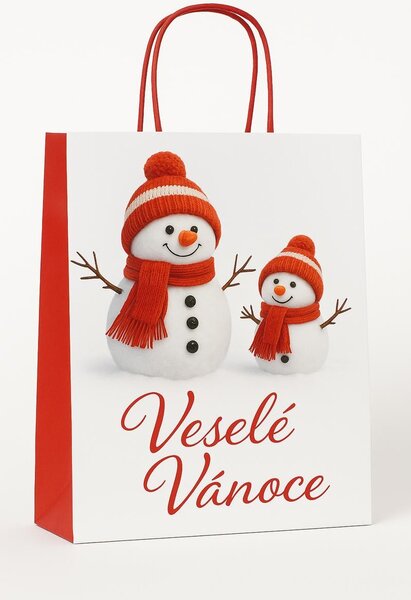 Dárková taška Vánoční sněhuláci 22,5 × 18 × 7,5 cm 6 ks 8610113