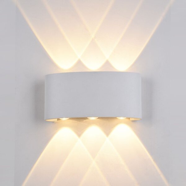 PL-232W ITALUX Gilberto moderní exteriérové ​​nástěnné svítidlo 6W = 420lm LED bílé světlo (3000K) IP54 bílá