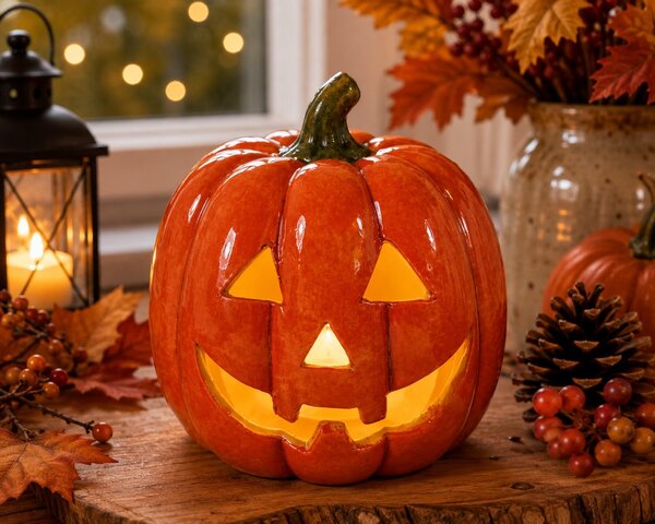 Keramická dýně Halloween lesklá 2000183