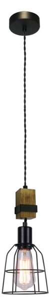 Italux PND-4290-1-L závěsné svítidlo Ponte D140mm 1x60W E27 černá, dřevo