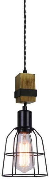 Italux PND-4290-1-L závěsné svítidlo Ponte D140mm 1x60W E27 černá, dřevo
