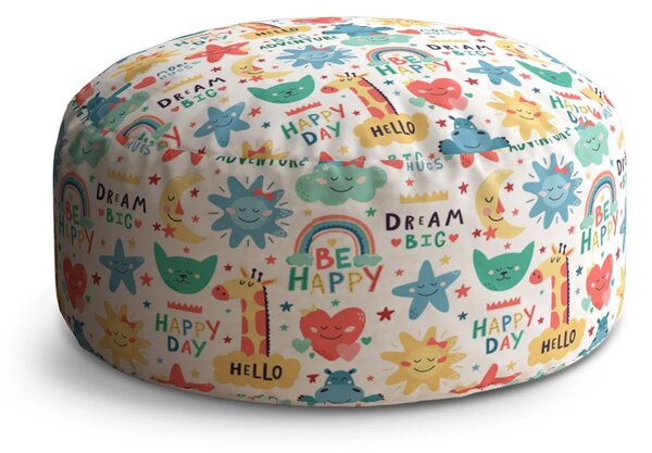 Sablio Taburet Circle Happy day: 38x48 cm