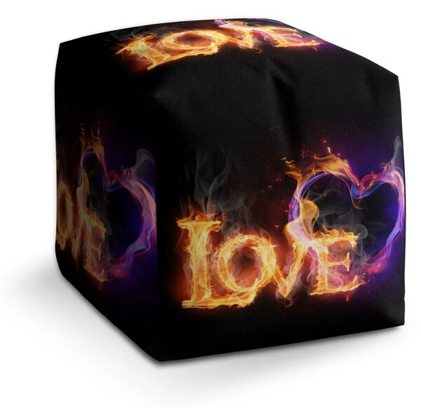 Sablio Taburet Cube Love - 40x40x40 cm