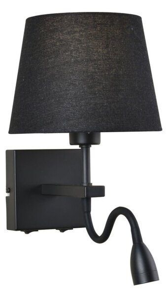 Italux WL-1122-2-BL-BM-RO-BL LED nástěnné svítidlo Norte 1x60W+3W/350lm E27+LED 3000K matná černá
