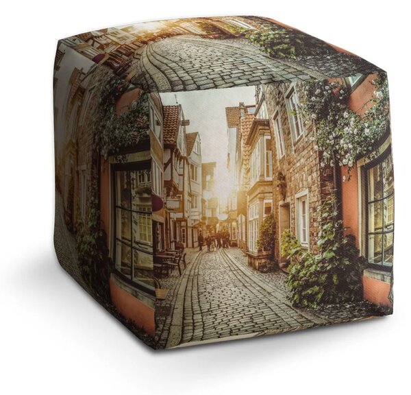 Sablio Taburet Cube Městská ulička - 40x40x40 cm