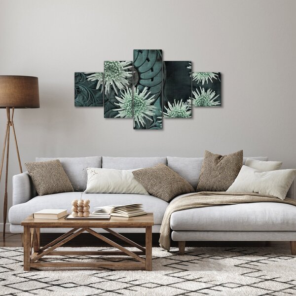 Obraz - Zelené květy (125x70 cm)