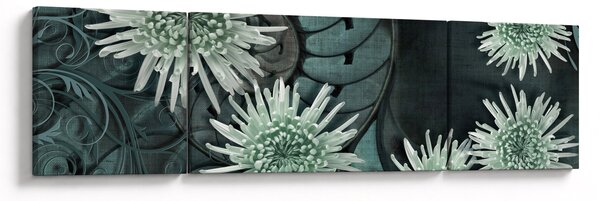 Obraz - Zelené květy (170x50 cm)