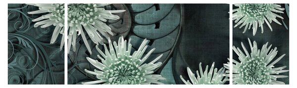 Obraz - Zelené květy (170x50 cm)