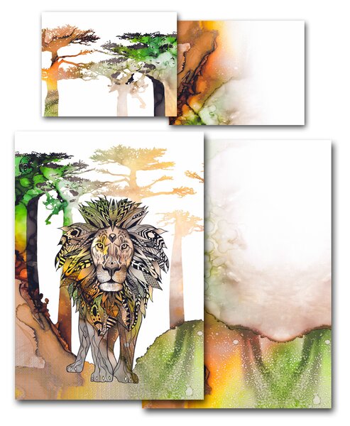 Povlečení Veba GEON tisk Africké léto lev Velikost: 140x200 cm + 70x90 cm