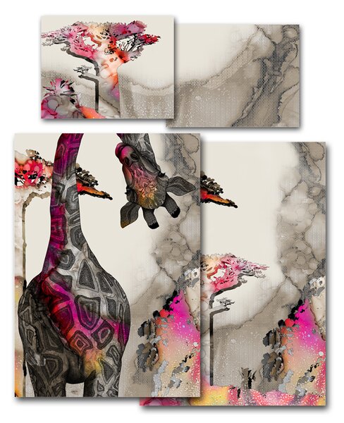 Povlečení Veba GEON tisk Africké léto žirafa Velikost: 140x200 cm + 70x90 cm