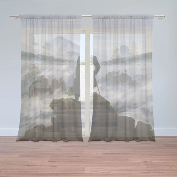Sablio Záclony Poutník nad mořem mlhy - Caspar David Friedrich: 2ks 150x250cm