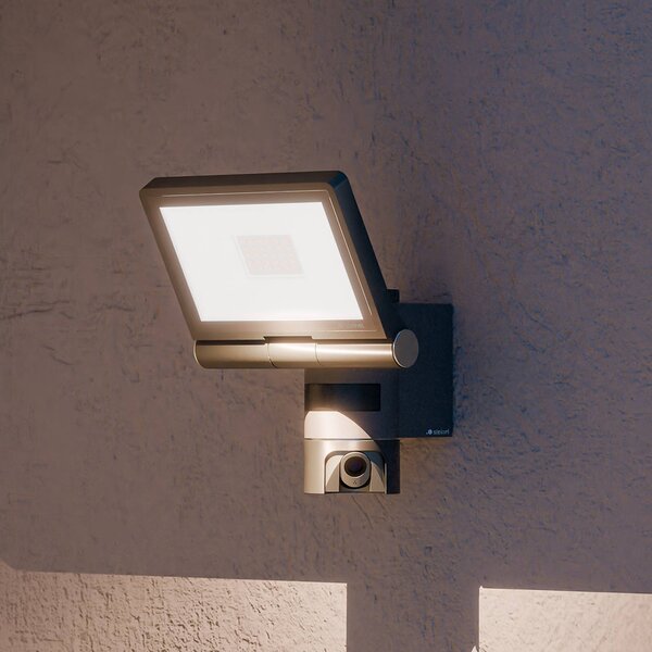 STEINEL LED kamerový reflektor XLED CAM2 SC, antracit, IP44, Hliník / šedá / zinek, Hliník, Moderní