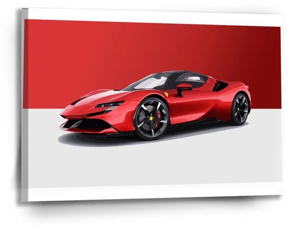 Sablio Obraz Ferrari na červenobílé - 90x60 cm