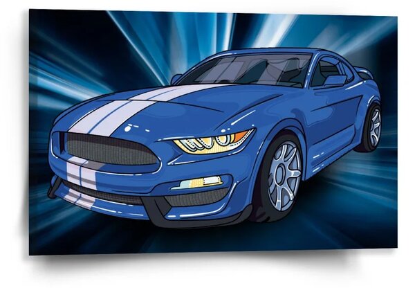 Sablio Obraz Mustang Modré pozadí - 60x40 cm